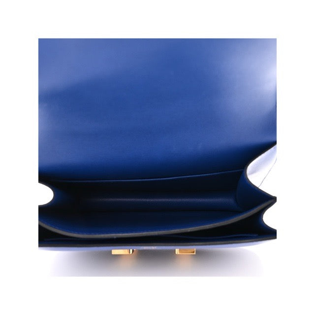 HERMES MINI CONSTANCE 18 BLUE ELECTRIC TADELAKT GOLD HARDWARE