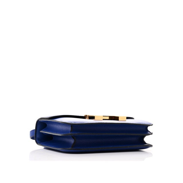 HERMES MINI CONSTANCE 18 BLUE ELECTRIC TADELAKT GOLD HARDWARE