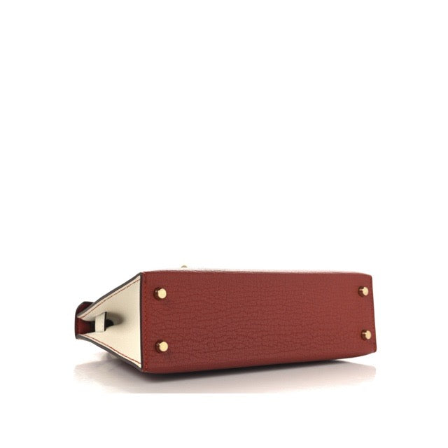 HERMES MINI KELLY 2 SELLIER 20 SPECIAL ORDER PERSONAL ORDER BRIQUE NATA CHEVRE PERMABRASS GOLD HARDWARE HSS