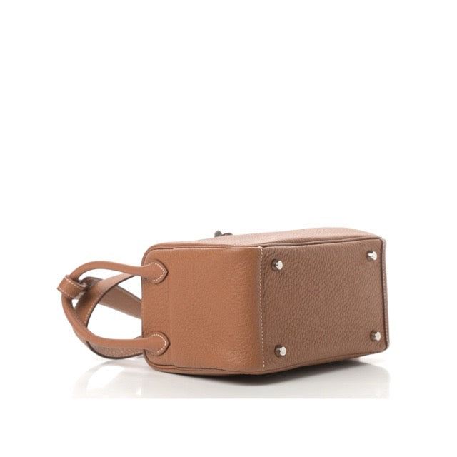 HERMES MINI LINDY 20 GOLD TAURILLON CLEMENCE SILVER HARDWARE
