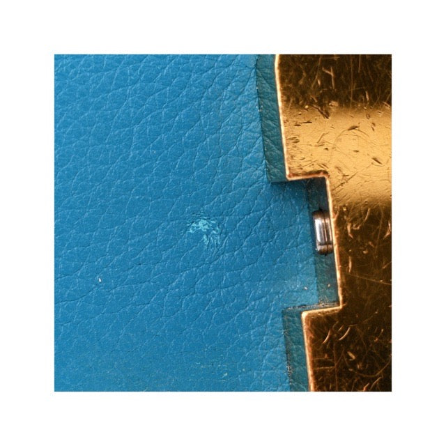 HERMES MINI CONSTANCE 18 BLEU FRIDA EVERCOLOR GOLD HARDWARE