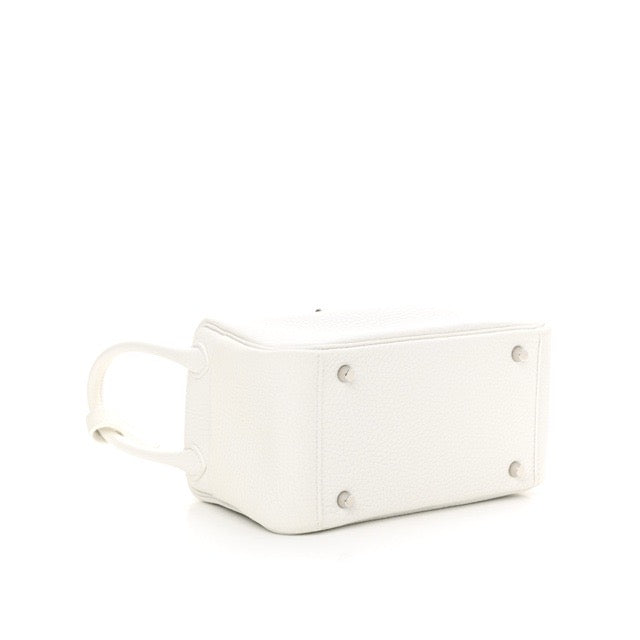 HERMES MINI LINDY 20 NEW WHITE TAURILLON CLEMENCE SILVER HARDWARE