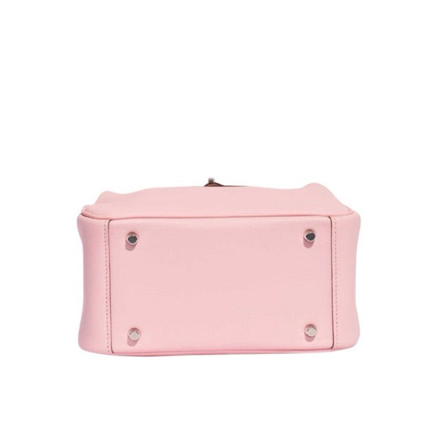 HERMES MINI LINDY 20 ROSE SAKURA SWIFT SILVER HARDWARE