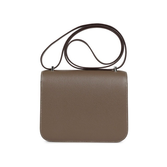 HERMES MINI CONSTANCE 18 MIRROR ETOUPE EPSOM SILVER HARDWARE
