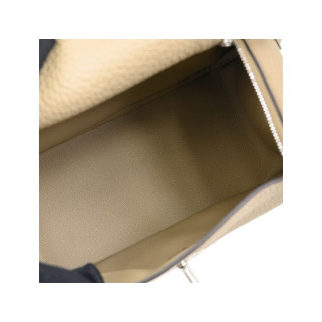 HERMES MINI LINDY 20 BEIGE MARFA TAURILLON CLEMENCE SILVER HARDWARE