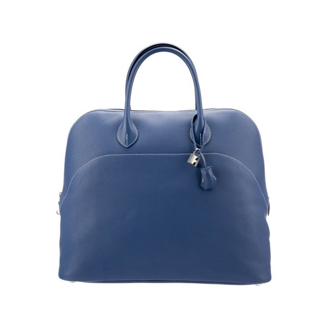 HERMES BOLIDE RELAX 45 BLEU BRIGHTON EVERCOLOR SILVER HARDWARE