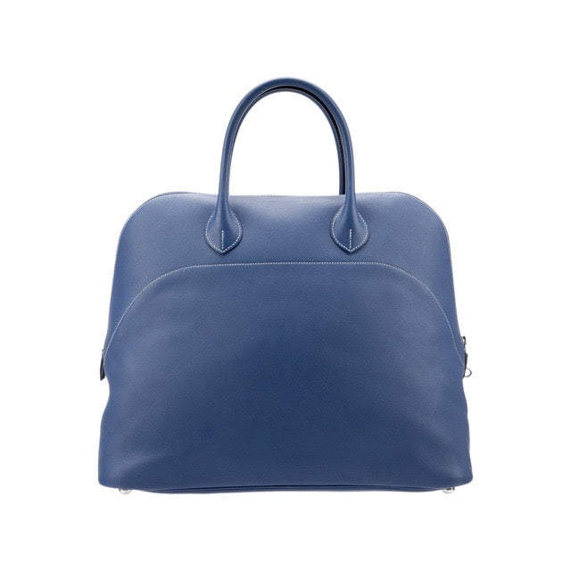 HERMES BOLIDE RELAX 45 BLEU BRIGHTON EVERCOLOR SILVER HARDWARE