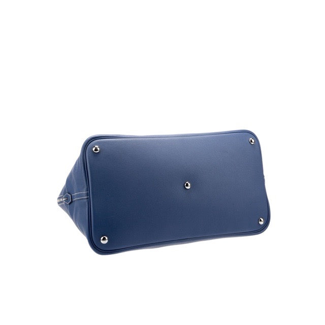 HERMES BOLIDE RELAX 45 BLEU BRIGHTON EVERCOLOR SILVER HARDWARE