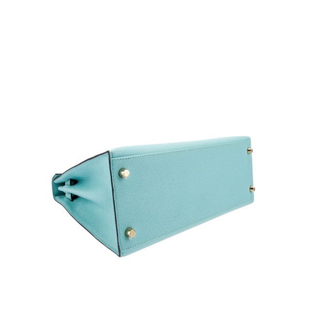 エルメス ケリー28 外縫い ブルーアトール エプソン ゴールド金具 HERMES KELLY SELLIER 28 BLUE ATOLL EPSOM GOLD HARDWARE【中古】