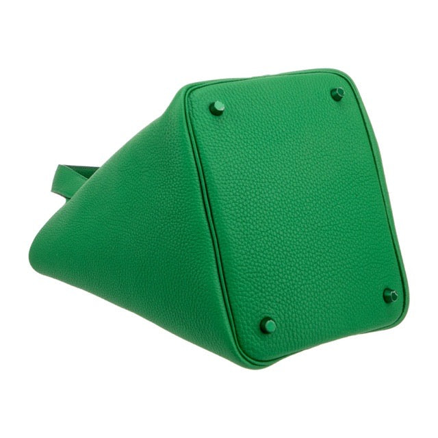 HERMES PICOTIN LOCK 22 MM MONOCHROME BAMBOO TAURILLON CLEMENCE GREEN HARDWARE