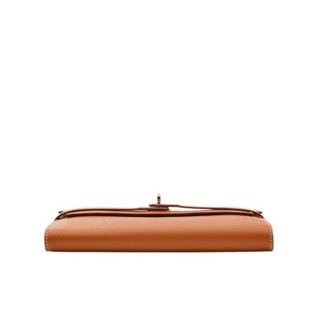 HERMES KELLY LONG WALLET GOLD EPSOM SILVER HARDWARE