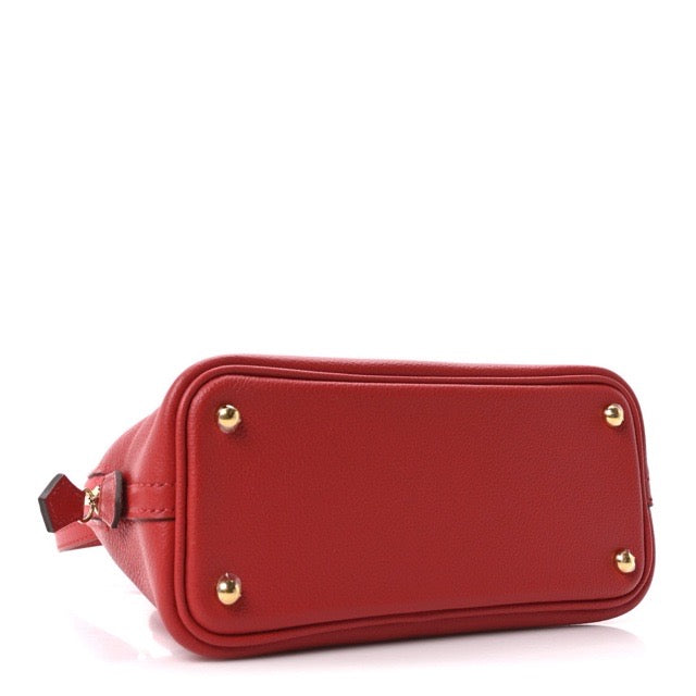 HERMES MINI BOLIDE 1923 ROUGE RADIEUX EVERCOLOR GOLD HARDWARE