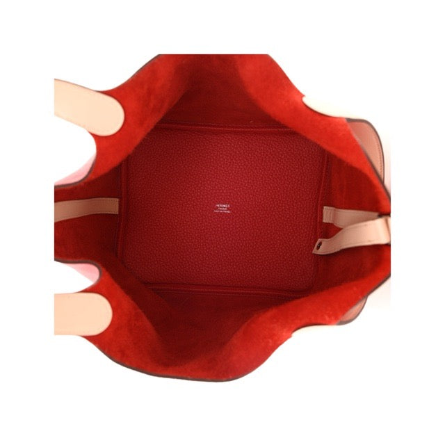 HERMES PICOTIN LOCK TOUCH MM 22 ROUGE TOMATE ROSE EGLANTINE CLEMENCE SWIFT SILVER HARDWARE
