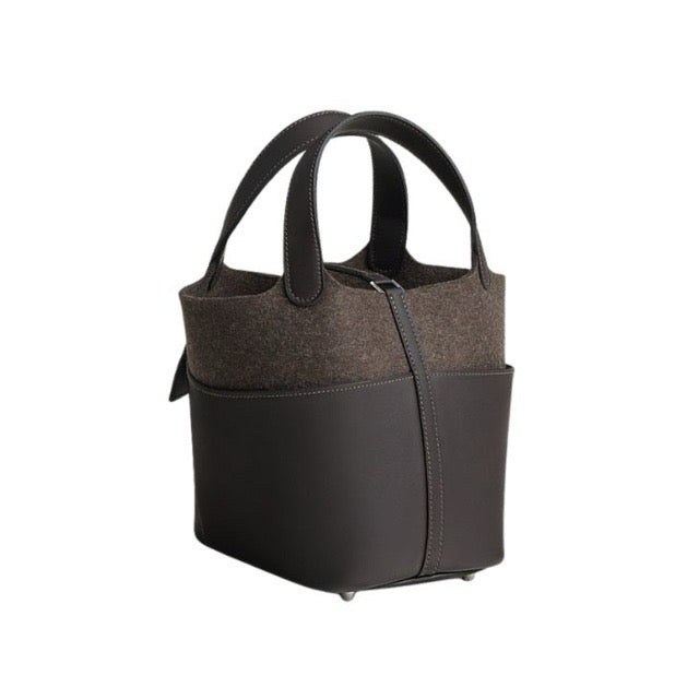 HERMES エルメス ピコタンロック MM 22 おりたたん フェルト エベンヌ 