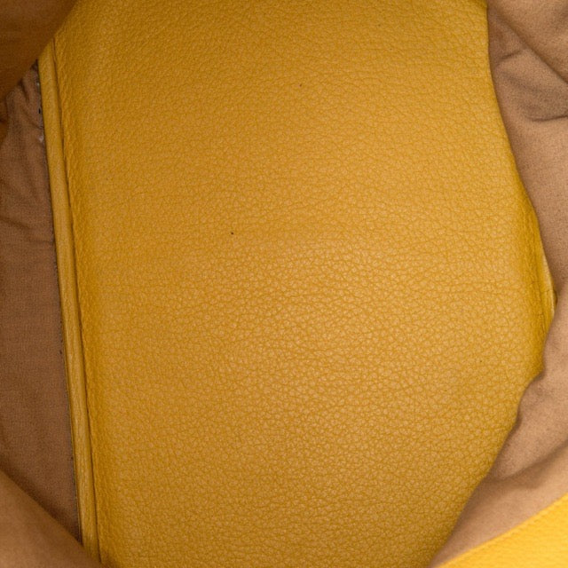 HERMES MEN'S BOLIDE 45 JAUNE YELLOW TOGO SILVER HARDWARE