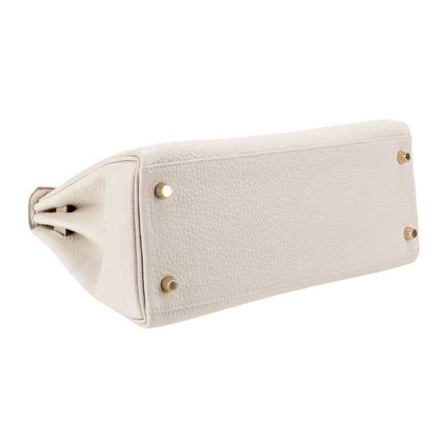HERMES KELLY 28 RETOURNE CRAIE TAURILLON CLEMENCE GOLD HARDWARE