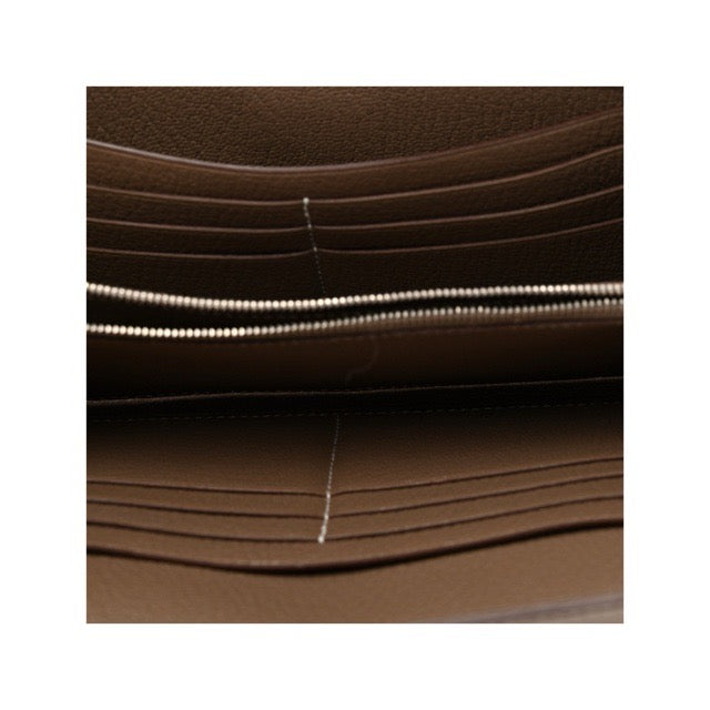 HERMES KELLY LONG WALLET ETOUPE CHEVRE MYSORE SILVER HARDWARE
