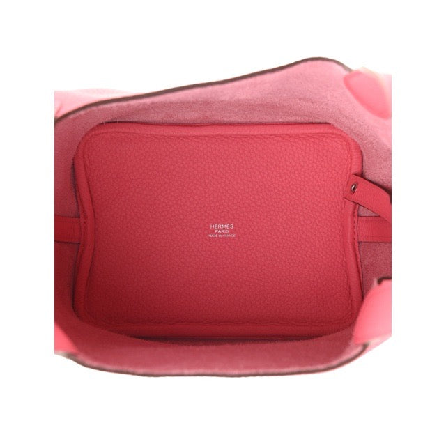 HERMES PICOTIN LOCK 18 PM ROSE AZALEE TAURILLON CLEMENCE SILVER HARDWARE