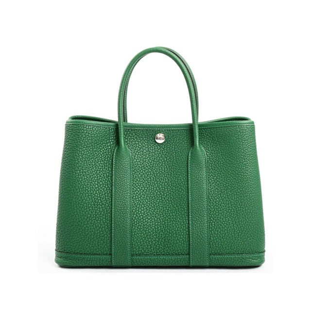 HERMES GARDEN PARTY TPM 30 VERT MOYEN NEGONDA SILVER HARDWARE