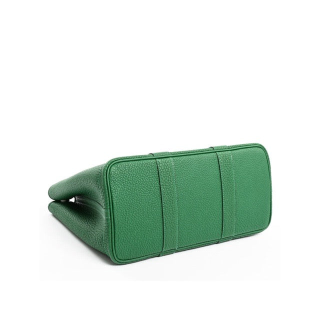 HERMES GARDEN PARTY TPM 30 VERT MOYEN NEGONDA SILVER HARDWARE