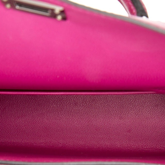 HERMES MINI KELLY 2 SELLIER 20 ROSE POURPRE MADAME GOLD HARDWARE