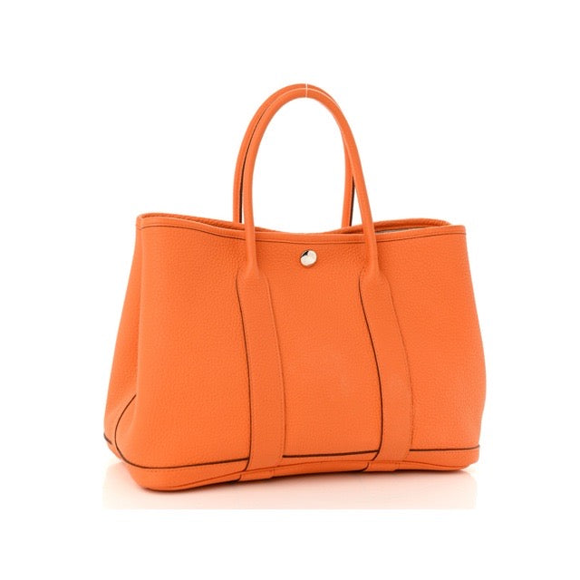 HERMES GARDEN PARTY TPM 30 ORANGE NEGONDA SILVER HARDWARE