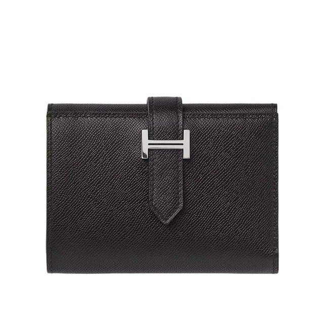 エルメス ベアン コンビネ ミニウォレット ブラック マダム シルバー金具 三つ折り財布 HERMES BEARN COMBINE TRI-FOLD WALLET BLACK MADAME SILVER HARDWARE