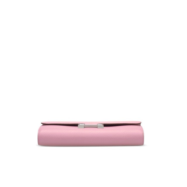 HERMES CONSTANCE WALLET TO GO LONG WALLET MAUVE PALE EPSOM SILVER HARDWARE