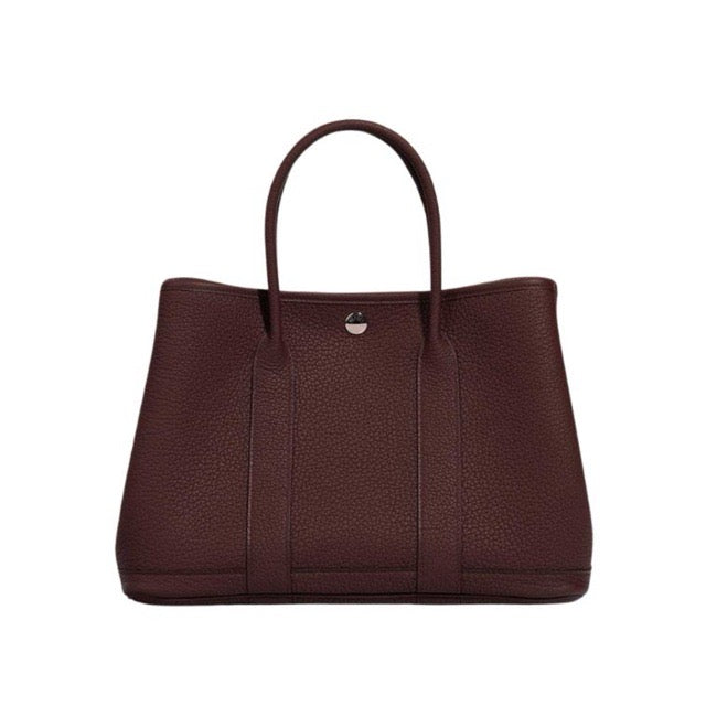 HERMES GARDEN PARTY 30 TPM TOTE ROUGE SELLIER NEGONDA SILVER HARDWARE