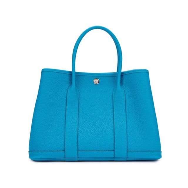 HERMES GARDEN PARTY 30 TPM TOTE BLEU ZANZIBAR NEGONDA SILVER HARDWARE