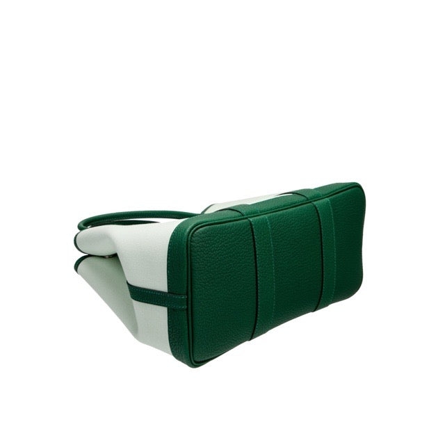 HERMES GARDEN PARTY TPM 30 TOTE BAG VERT MOYEN VERT PEPPERMINT TOILE NEGONDA SILVER HARDWARE