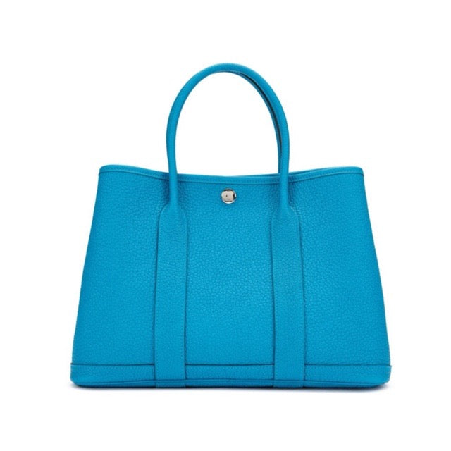 HERMES GARDEN PARTY 30 TPM TOTE BLEU ZANZIBAR NEGONDA SILVER HARDWARE