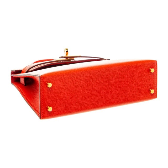 HERMES MINI KELLY 2 SELLIER 20 ROUGE DE COEUR MADAME GOLD HARDWARE