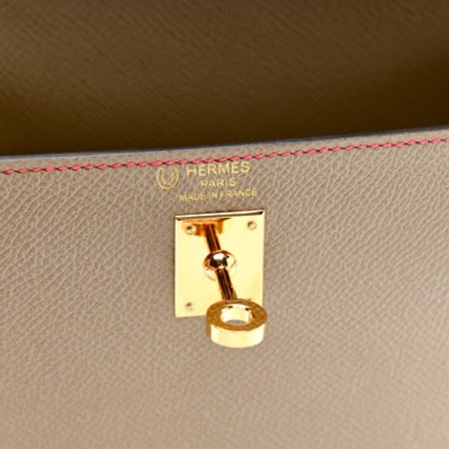 HERMES KELLY 25 SELLIER HSS PERSONAL ORDER VERSO GRIS ASPHALTE LIME EPSOM GOLD HARDWARE