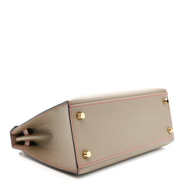 HERMES KELLY 25 SELLIER HSS PERSONAL ORDER VERSO GRIS ASPHALTE LIME EPSOM GOLD HARDWARE