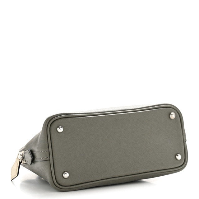 HERMES MINI BOLIDE 1923 BICOLOR GRIS MEYER BETON EVERCOLOR SILVER HARDWARE
