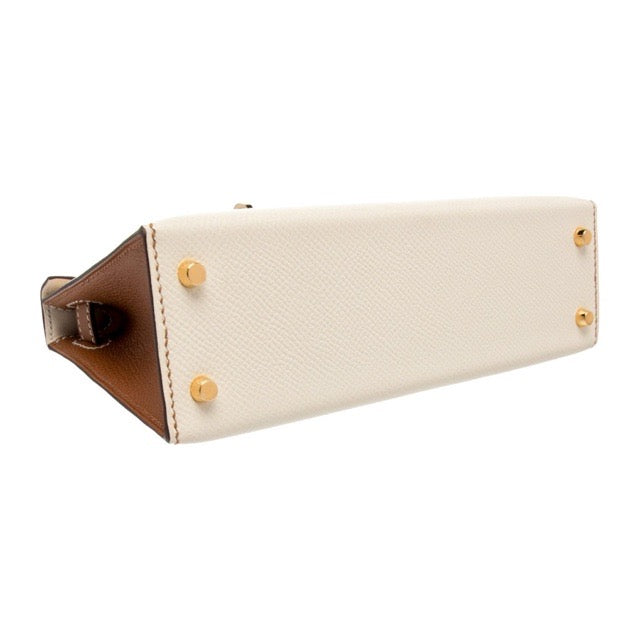 HERMES MINI KELLY 2 SELLIER 20 HSS PERSONAL ORDER CRAIE GOLD EPSOM PERMABRASS GOLD HARDWARE