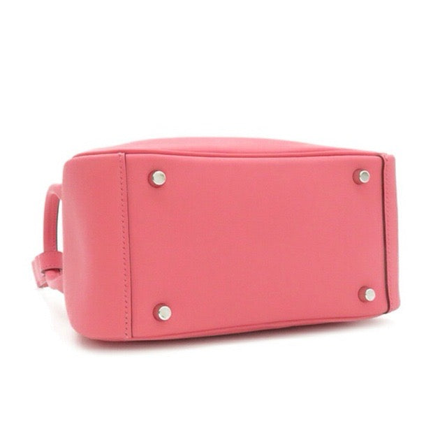 HERMES MINI LINDY 20 ROSE AZALEE SWIFT SILVER HARDWARE