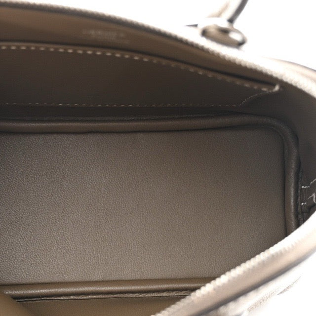 HERMES MINI BOLIDE 1923 ETOUPE CHEVRE SILVER HARDWARE