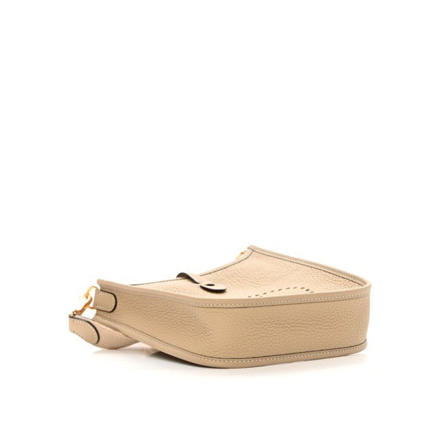 HERMES MINI EVELYNE TPM SHOULDER BAG TRENCH TAURILLON CLEMENCE GOLD HARDWARE