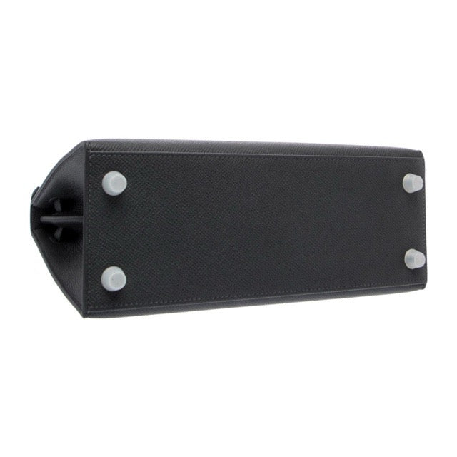 HERMES KELLY 25 SELLIER ARDOISE EPSOM ELECTRUM GOLD SILVER HARDWARE