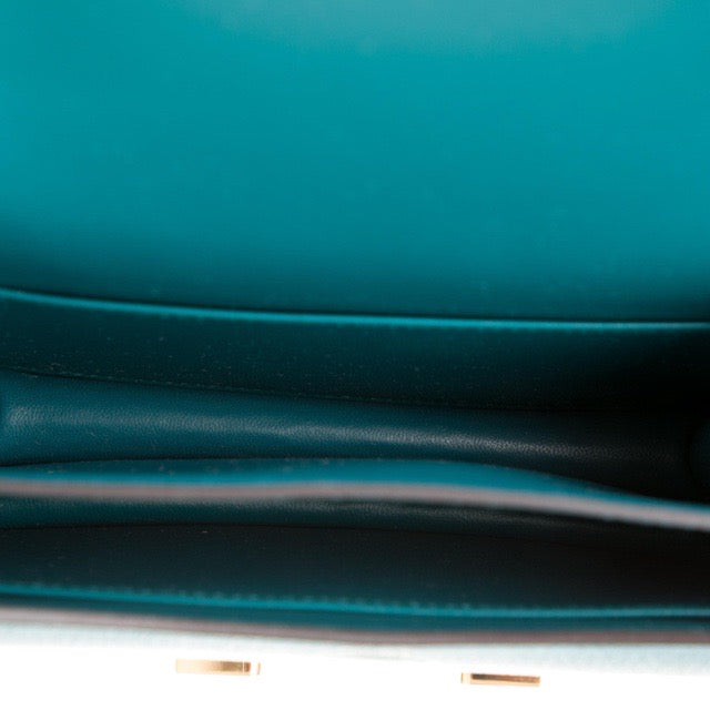 HERMES MINI CONSTANCE 18 VERT BOSPHORE CHEVRE MYSORE GOLD HARDWARE