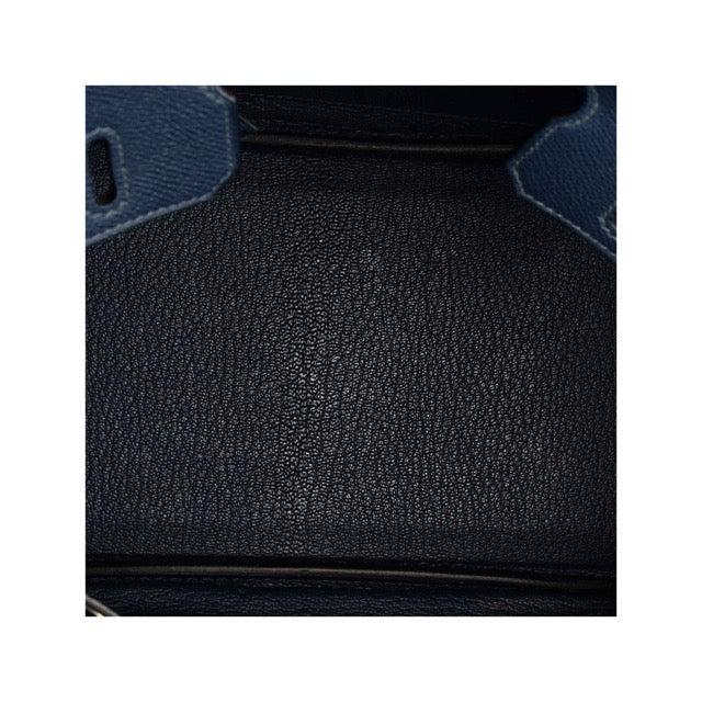 HERMES BIRKIN 25 TRICOLOR BLEU DE PRUSSE BLEU INDIGO BLACK EPSOM SILVER HARDWARE