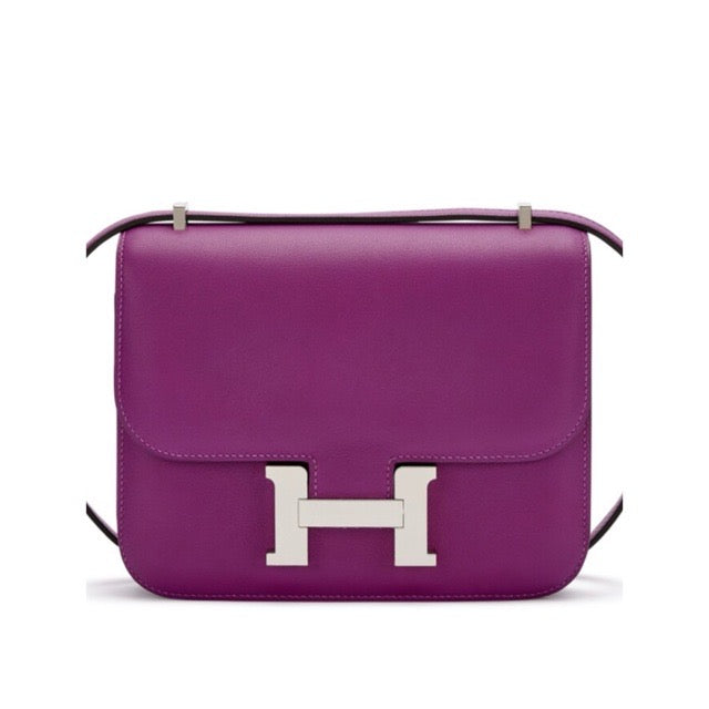 HERMES MINI CONSTANCE 18 ANEMONE SWIFT SILVER HARDWARE