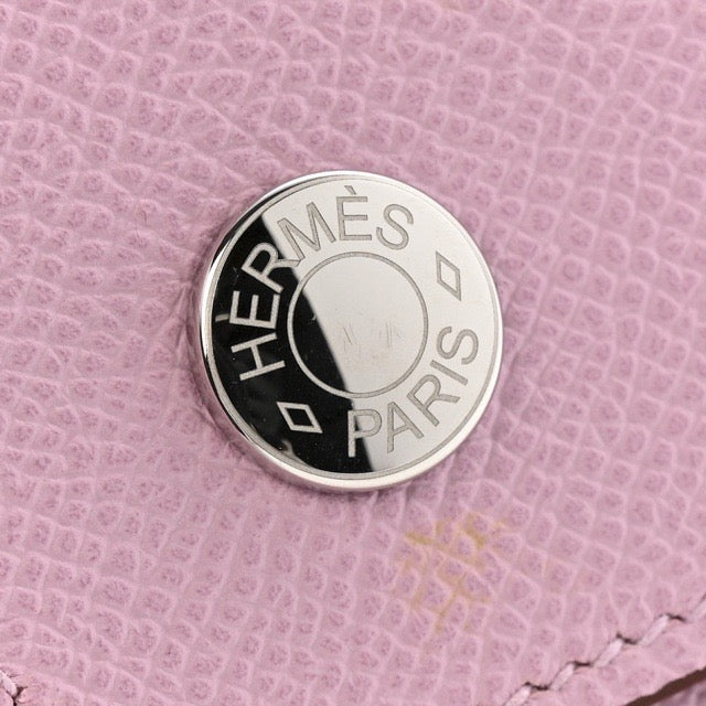 HERMES HERMESNAP TO GO WALLET MAUVE SYLVESTRE EPSOM SILVER HARDWARE