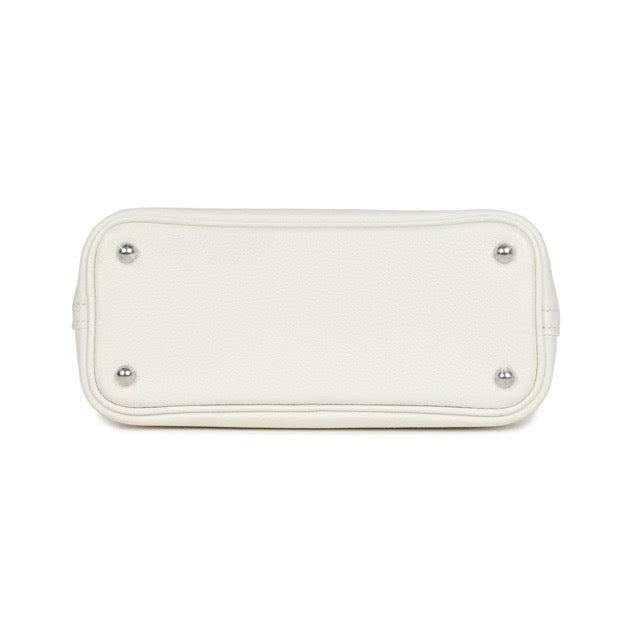 HERMES MINI BOLIDE 1923 WHITE EVERCOLOR SILVER HARDWARE
