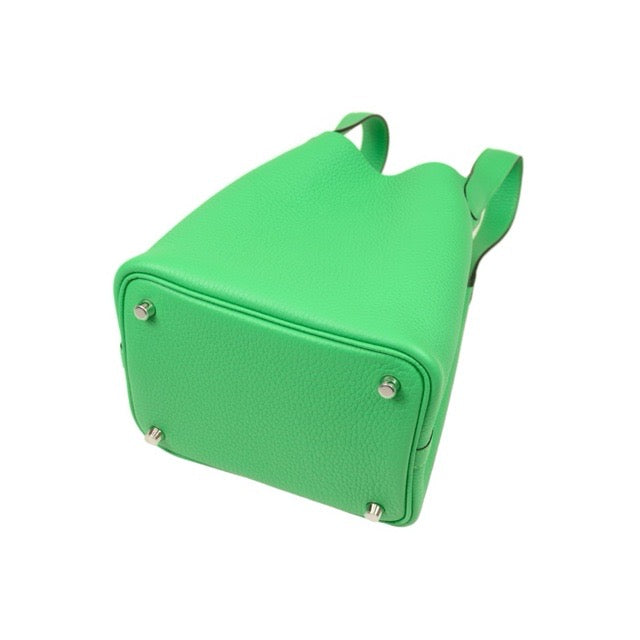 HERMES PICOTIN LOCK PM 18 VERT COMICS TAURILLON CLEMENCE SILVER HARDWARE