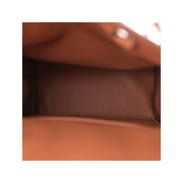 HERMES KELLY HAC A DOS PM CROSSBODY SHOULDER BAG FAUVE BARENIA FAUBOURG SILVER HARDWARE