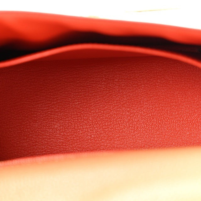 HERMES KELLY 25 SELLIER HSS PERSONAL ORDER VERSO GOLD CAPUCINE TOGO GOLD HARDWARE