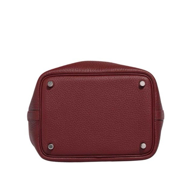 HERMES PICOTIN LOCK 18 ROUGE H TAURILLON CLEMENCE SILVER HARDWARE